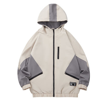 Windbreaker свободной обычной куртки молодости пятна с капюшоном серой водоустойчивый для людей