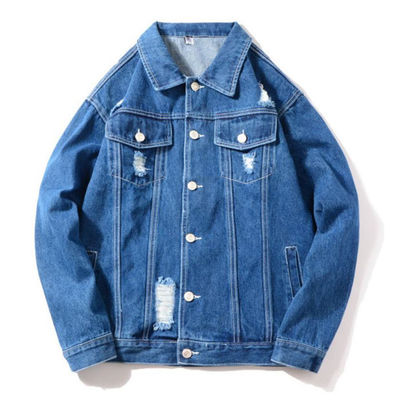 Куртка Streetwear курток джинсовой ткани вышивки хлопка полиэстера случайная ехать