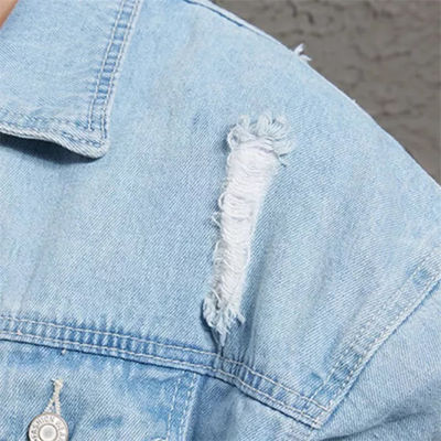 Куртка Streetwear курток джинсовой ткани вышивки хлопка полиэстера случайная ехать