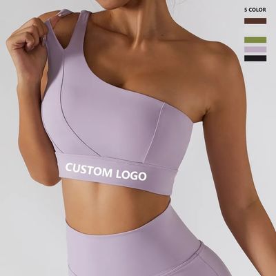 Одноместный косой плечевой ремень Женщины Йога Фитнес Нижнее белье Ударопрочная опорная трубка